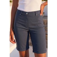 Roman Women's Elastic Waist Turn Up Stretch Shorts in Dark Grey | Size: 20