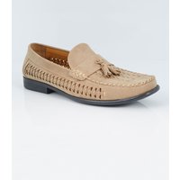 Faux Suede Woven Loafers Light