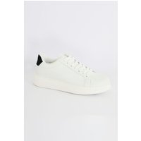 Faux Leather Chunky Sole Lace Up Trainer