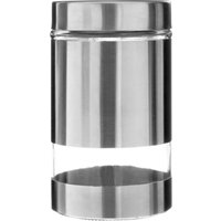Orsina Stainless Steel & Glass Storag Jar 1000ml | Canister for Kitchen | Tea Coffee & Sugar Canister for Home in Silver