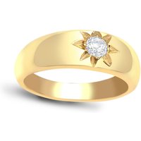 9ct 0.25ct Diamond Domed Band Solitaire Ring 7mm V