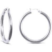 Jewelco London Women's Sterling Silver Polished Hoop Earrings 3mm 30mm
