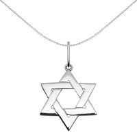 Jewelco London Sterling Silver Magen David Star Charm Pendant 22mm