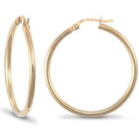 9ct Polished 2mm Hoop Earrings 30mm