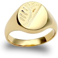 Solid 9ct Diamond Cut Oval Signet Ring Y