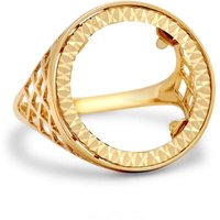 Solid 9ct Basket Full Sovereign Coin Mount Ring Y