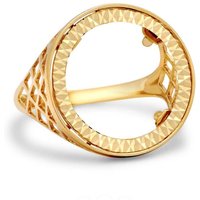 Solid 9ct Basket Half Sovereign Coin Mount Ring Y
