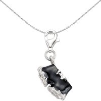 Jewelco London Women's Sterling Silver Black Enamel French Underwear Link Charm