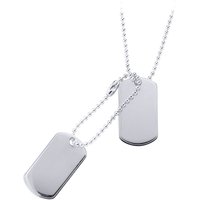 Military Double Dog Tag Pendant Necklace 20 inch