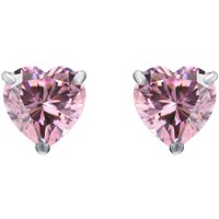 Silver Heart CZ Love Heart Stud Earrings 5mm 1.00ct