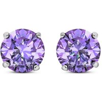 Silver CZ Double Gallery Stud Earrings 5mm 1.00ct