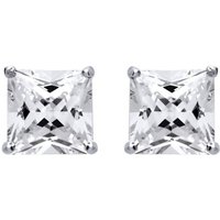 Princess Cut CZ 4 Claw Solitaire Stud Earrings 4mm 0.80cts