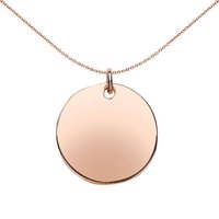 Rose Silver 20mm Disc Medallion Charm Necklace 18 inch