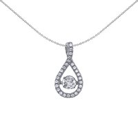 CZ Solitaire Pendant Necklace 18 inch