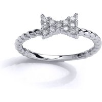CZ Bow Rope Twist Dress Ring D