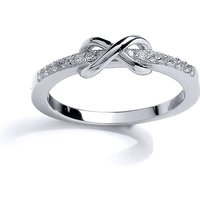 CZ Kiss Crossover Infinity Eternity Ring F