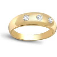 9ct 1ct Diamond Domed Band Trilogy Ring 9mm