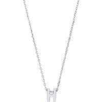 Jewelco London Women's Silver Letter H Initial Pendant Necklace 18 inch