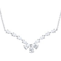 Pear CZ Snow Angel Charm Necklace 16 + 2 inch