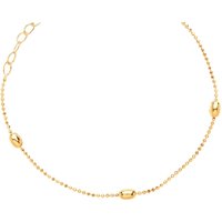 Jewelco London Women's Gilded Silver 3mm Oval Bead Collarette Necklace 1mm 13-14" in Gold