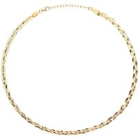 Jewelco London Women's Gilded Silver Diamond-cut Plaited Necklace 2mm 14.5-16" in Gold