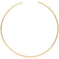 Jewelco London Women's Gilded Silver Flat Flexi Necklace 3mm 15" with 2" Gap (Fits 17") in Gold