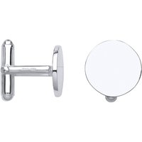Jewelco London Men's Silver Round Disc Swivel Cufflinks