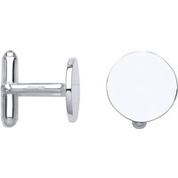 Silver Round Disc Swivel Cufflinks