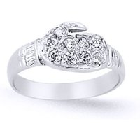 CZ Boxing Glove Signet Ring E