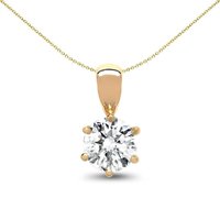 Jewelco London Women's 18ct Gold 0.25ct Diamond Classic Solo Solitaire Pendant