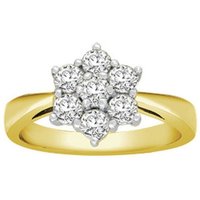 18ct 1ct Diamond 7 Stone Flower Cluster Ring 11mm X