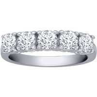 18ct White Gold 1.5ct Diamond 5 Stone Pentalogy Eternity Ring V