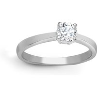 Jewelco London Women's Platinum 0.5ct Diamond Solitaire Engagement Ring 5mm in Silver | Size: W