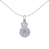 Sterling Silver Lilac CZ Pave Disc Link Charm