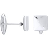 Silver Polished Flat Square Swivel Cufflinks