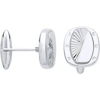 Silver Polished Sunburst Swivel Cufflinks