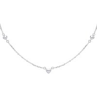 Jewelco London Women's Silver Mini 3D Love Heart Charm Necklace