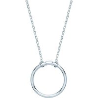 Jewelco London Women's Silver Carrier Hoop Charm Necklace