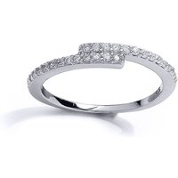 CZ Off Set Crossover Eternity Ring H
