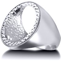 Silver Domed Polished Full Sovereign Mount Ring Y