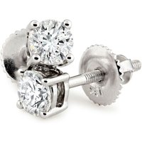 Jewelco London Women's 18ct White Gold Diamond Screw Back Solitaire Stud Earrings 50pts in Silver