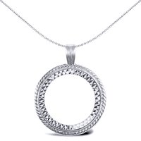 Jewelco London 925 Silver Rope Edge Full Sovereign Coin Mount Pendant