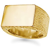 9ct Engravable Barked Initial Blank Plate Signet Ring Z+3