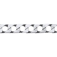 925 Silver Brushed Square Curb Chain Bracelet 8mm 8.5 inch
