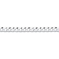925 Bevelled Ultra Flat Curb Chain Bracelet 5mm 7.25 inch