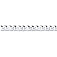 925 Bevelled Ultra Flat Curb Chain Bracelet 6mm 7.5 inch