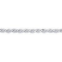 Silver Diamond cut Solid Rope Chain Bracelet 4mm 8.5 inch