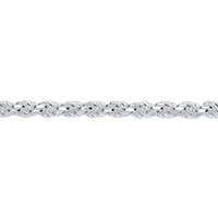 Silver Diamond cut Solid Rope Chain Bracelet 5mm 8.5 inch