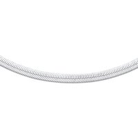 Sterling Flat Herringbone Chain Necklace 4mm 14 + 1.5 inch