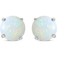 Jewelco London Women's Silver Rainbow Opal 5mm Solitaire Stud Earrings 1.00ct